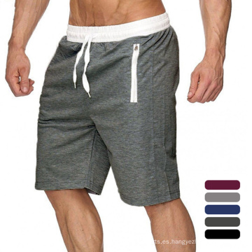 Pantalones cortos para hombres con cremallera de gimnasia Fitness Shorts Essentials Bodybuilding Drawstring Gym Shorts para hombres